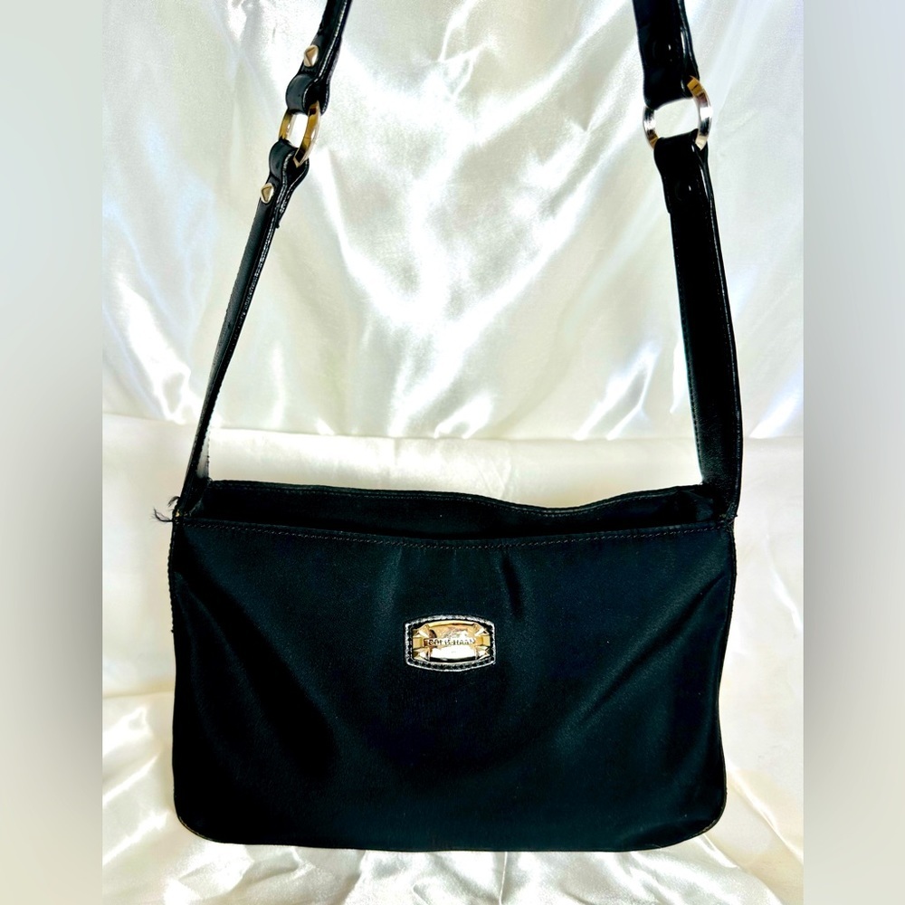 COLE HAAN Black Tote Bag with Shoulder Straps Nylon/Leather EUC